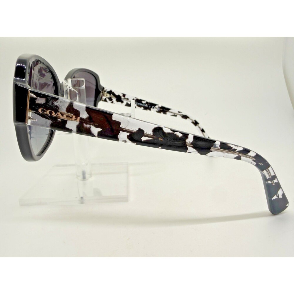 Coach HC8166 Sunglasses Black Crystal Mosaic Grey Gradient 58mm Women - Picture 8 of 16